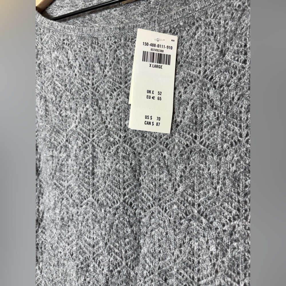 Abercrombie & Fitch NWT merino wool blend Gray Women's Sweater Sz XL - Picture 9 of 9